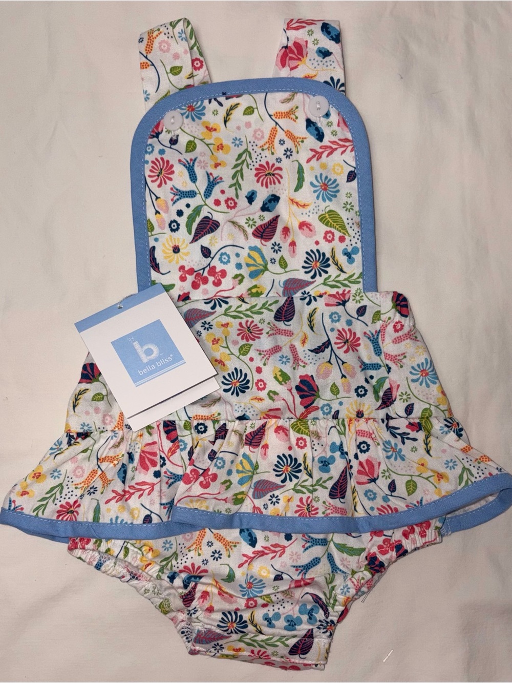 Bella Bliss skirted floral bubble/sunsuit sz 9 months NWT smoke free home